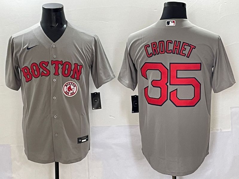 Men Boston Red Sox #35 Crochet Grey Game 2025 Nike MLB Jersey style 001->boston red sox->MLB Jersey